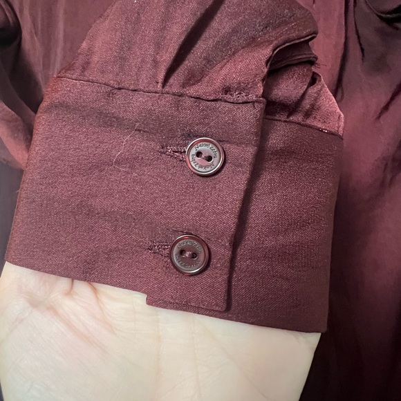 NWT long sleeve v-neck half-button blouse, sz small - Picture 4 of 5